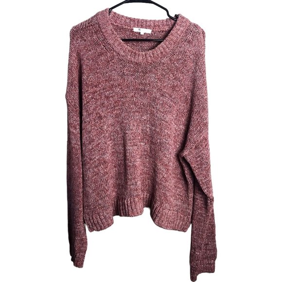 Madewell Sweaters - Madewell Chunky Knit Marled Red Pullover Sweater Women XL